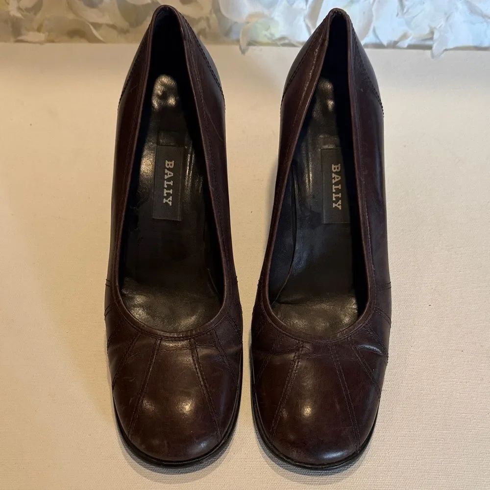 Bally Women's Dark Brown Leather Pumps